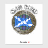 Sticker Clan Baird Tartan Knot & Drapeau (Feuille)