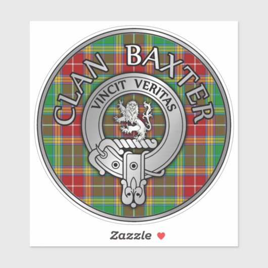 Sticker Clan Baxter Crest et Tartan (Feuille)