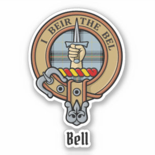 Sticker Clan Bell Crest sur Tartan