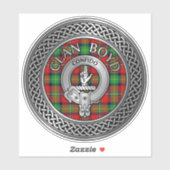 Sticker Clan Boyd Crest & Tartan Knot (Feuille)