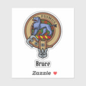 Sticker Clan Bruce Crest sur la chasse Tartan (Feuille)
