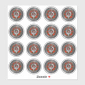 Sticker Clan Bruce Crest & Tartan Knot (Feuille)