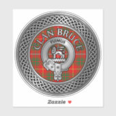 Sticker Clan Bruce Crest & Tartan Knot (Feuille)