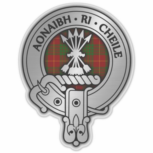 Sticker Clan Cameron Crest & Tartan (Devant)