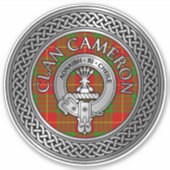 Sticker Clan Cameron Crest & Tartan Knot (Devant)