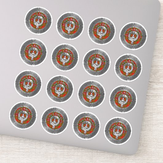 Sticker Clan Cameron Crest & Tartan Knot (Détail)