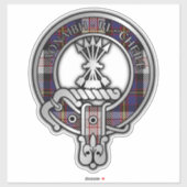 Sticker Clan Cameron Erracht Robe Tartan Crest (Feuille)