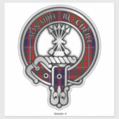 Sticker Clan Cameron Lochiel Tartan Crest (Feuille)