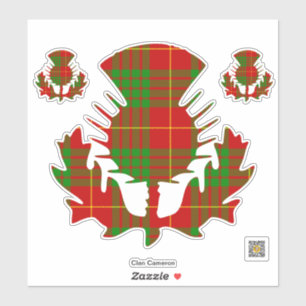 Sticker Clan Cameron Tartan Thistle