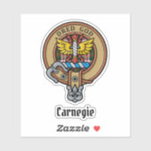 Sticker Clan Carnegie Crest sur la robe Tartan (Feuille)