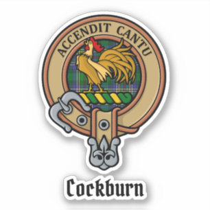 Sticker Clan Cockburn Crest sur Tartan