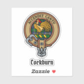 Sticker Clan Cockburn Crest sur Tartan (Feuille)