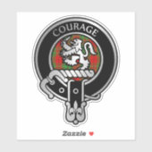 Sticker Clan Comyn | Cumul de l'autocollant Crest & Tartan (Feuille)