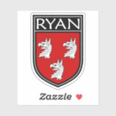 Sticker Clan Crest irlandais - Ryan (Feuille)