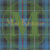Sticker Clan écossais MacKenzie Tartan Gold Nom-Initiale (Recto)