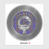 Sticker Clan Eliott Crest & Tartan Knot (Feuille)