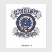 Sticker Clan Elliott Badge, Border Reivers, Écosse (Feuille)