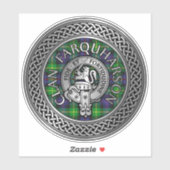 Sticker Clan Farquharson Crest & Tartan Knot (Feuille)