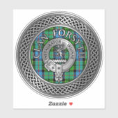 Sticker Clan Forsyth Crest & Tartan Knot (Feuille)
