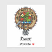 Sticker Clan Fraser Crest sur le tartare de chasse Patinée (Feuille)