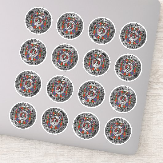 Sticker Clan Fraser Crest & Tartan Knot (Détail)