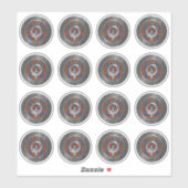 Sticker Clan Fraser Crest & Tartan Knot (Feuille)
