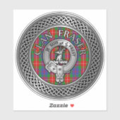 Sticker Clan Fraser Crest & Tartan Knot (Feuille)