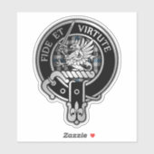 Sticker Clan Gladstone Crest & Tartan (Feuille)