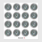 Sticker Clan Gordon Crest & Tartan Knot (Feuille)