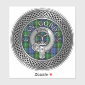 Sticker Clan Gordon Crest & Tartan Knot (Feuille)