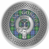 Sticker Clan Gordon Crest & Tartan Knot (Devant)