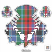 Sticker Clan Gordon Red Tartan Thistle (Devant)
