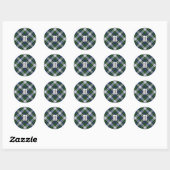 Sticker Clan Gordon Tress Tartan Classic Round (Feuille)