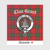Sticker Clan Grant Crest Badge & Tartan (Feuille)