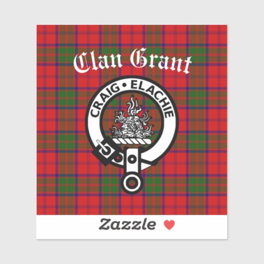 Sticker Clan Grant Crest Badge & Tartan (Feuille)