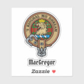 Sticker Clan Gregor Crest sur l'autocollant Tartan (Feuille)