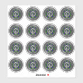Sticker Clan Gunn Crest & Tartan Knot (Feuille)