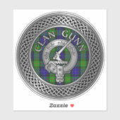Sticker Clan Gunn Crest & Tartan Knot (Feuille)