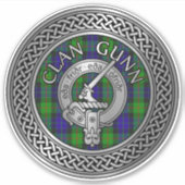 Sticker Clan Gunn Crest & Tartan Knot (Devant)