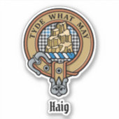 Sticker Clan Haig Crest over Check Tartan (Devant)