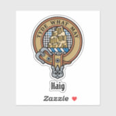 Sticker Clan Haig Crest over Check Tartan (Feuille)