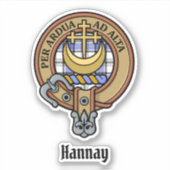 Sticker Clan Hannay Crest sur Tartan (Devant)
