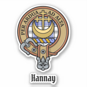 Sticker Clan Hannay Crest sur Tartan