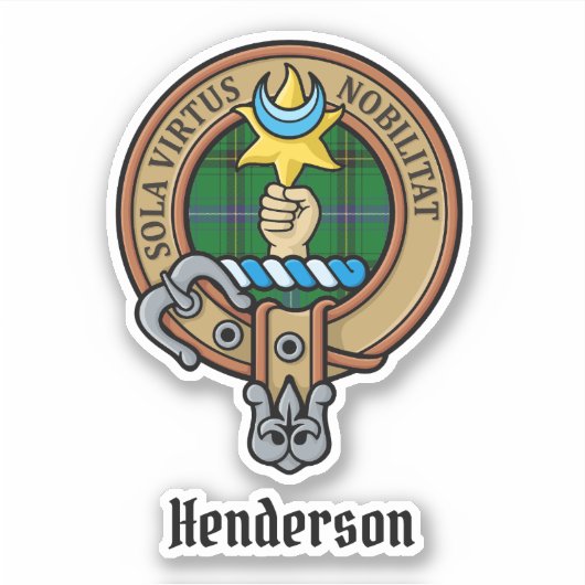 Sticker Clan Henderson Crest sur Tartan (Devant)