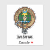Sticker Clan Henderson Crest sur Tartan (Feuille)