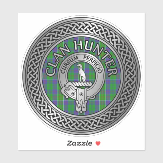 Sticker Clan Hunter Crest & Tartan Knot (Feuille)