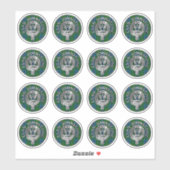 Sticker Clan Johnstone Crest & Tartan Knot (Feuille)