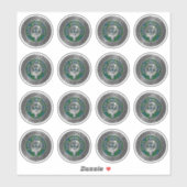 Sticker Clan Johnstone Crest & Tartan Knot (Feuille)