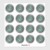 Sticker Clan Kennedy Crest & Tartan Knot (Feuille)