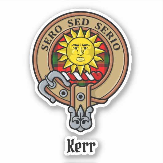 Sticker Clan Kerr Crest sur Tartan (Devant)